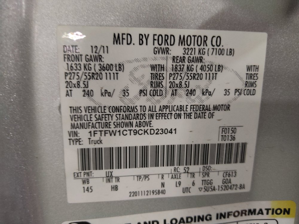 Used 2012 Ford F150 Lariat w/ Lariat Chrome Pkg RWD image 33