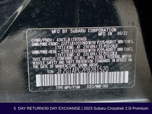 Used 2023 Subaru Crosstrek 2.0i Premium image 34