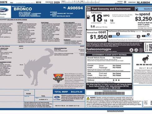 Used 2022 Ford Bronco Black Diamond AWD/4WD image 2