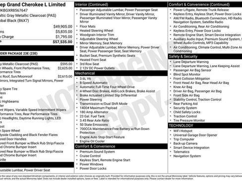 Used 2024 Jeep Grand Cherokee L Limited AWD/4WD image 36