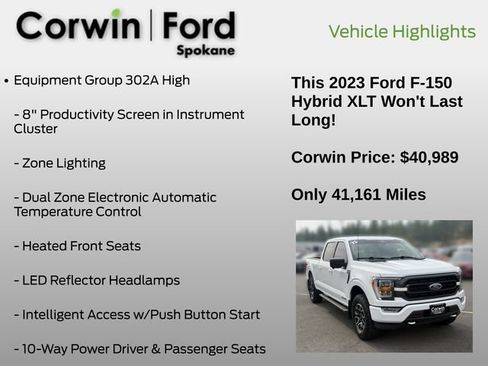 Used 2023 Ford F150 XLT w/ Equipment Group 302A High AWD/4WD image 13