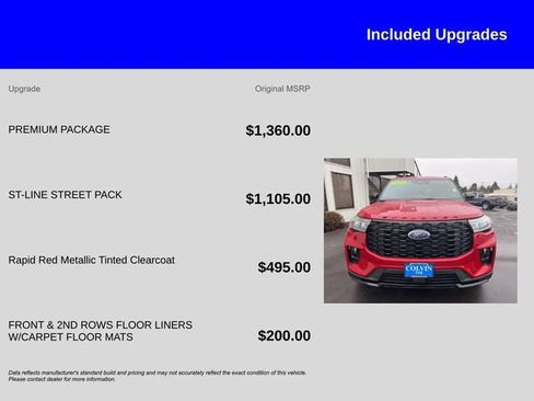 Certified 2025 Ford Explorer ST-Line w/ Premium Package image 13