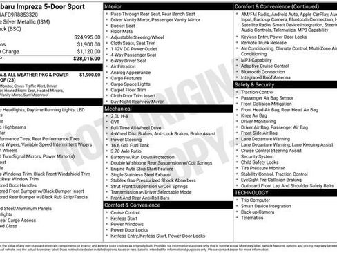 Certified 2024 Subaru Impreza 2.0i Sport AWD/4WD image 7