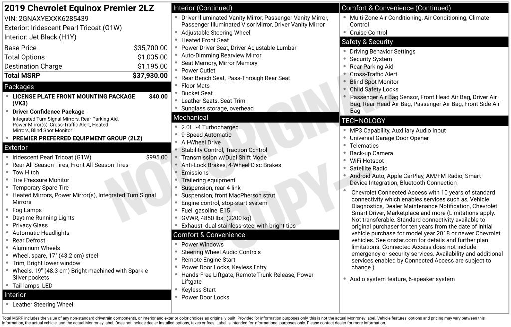 Used 2019 Chevrolet Equinox Premier AWD/4WD image 2