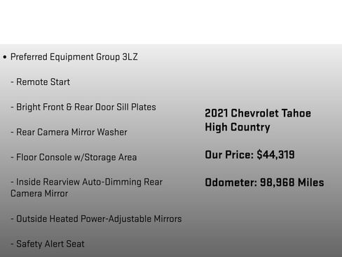 Used 2021 Chevrolet Tahoe High Country w/ Premium Package AWD/4WD image 12