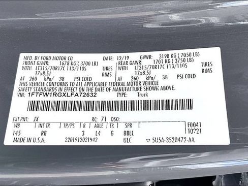 Used 2020 Ford F150 Raptor w/ Equipment Group 802A Luxury AWD/4WD image 19