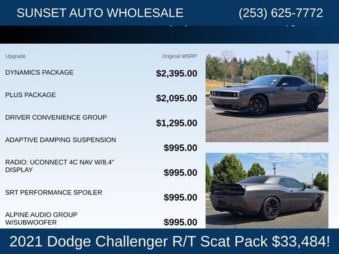 Used 2021 Dodge Challenger R/T Scat Pack w/ Dynamics Package RWD image 25