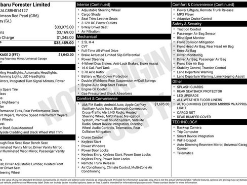 Used 2024 Subaru Forester Limited w/ Pop Package 2 image 3