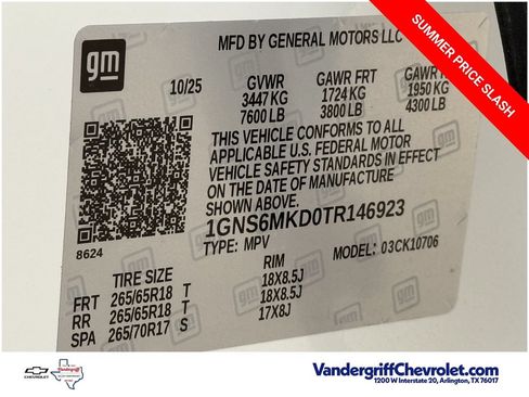 New 2026 Chevrolet Tahoe LS AWD/4WD image 25