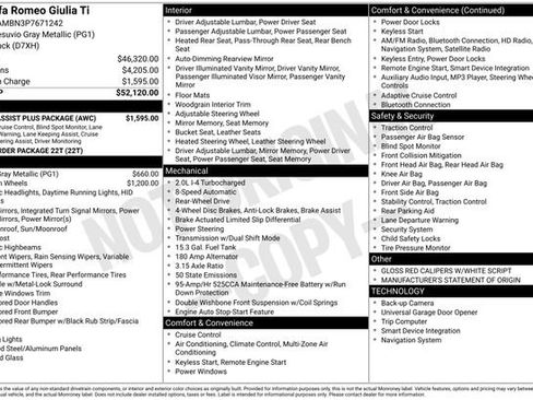 Used 2023 Alfa Romeo Giulia Ti w/ Active Assist Plus Package image 2