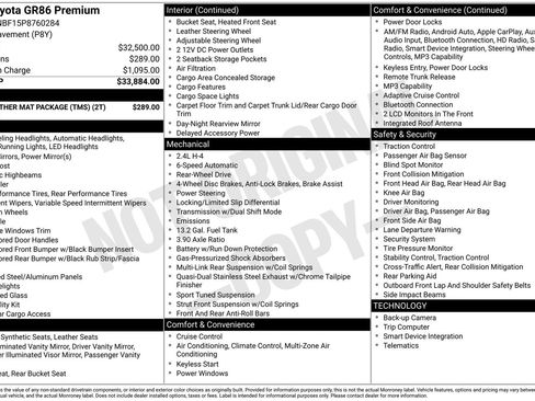 Used 2023 Toyota GR86 Premium w/ ALL Weather Mat Package (TMS) image 35