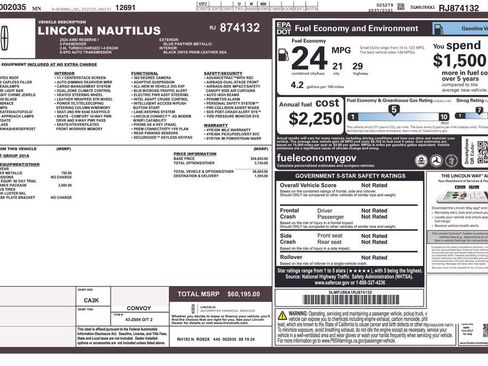 Used 2024 Lincoln Nautilus Reserve w/ Jet Appearance Package (87T) AWD/4WD image 3