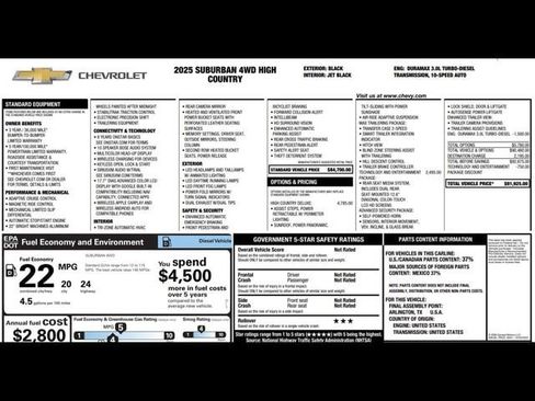 Used 2025 Chevrolet Suburban High Country AWD/4WD image 3