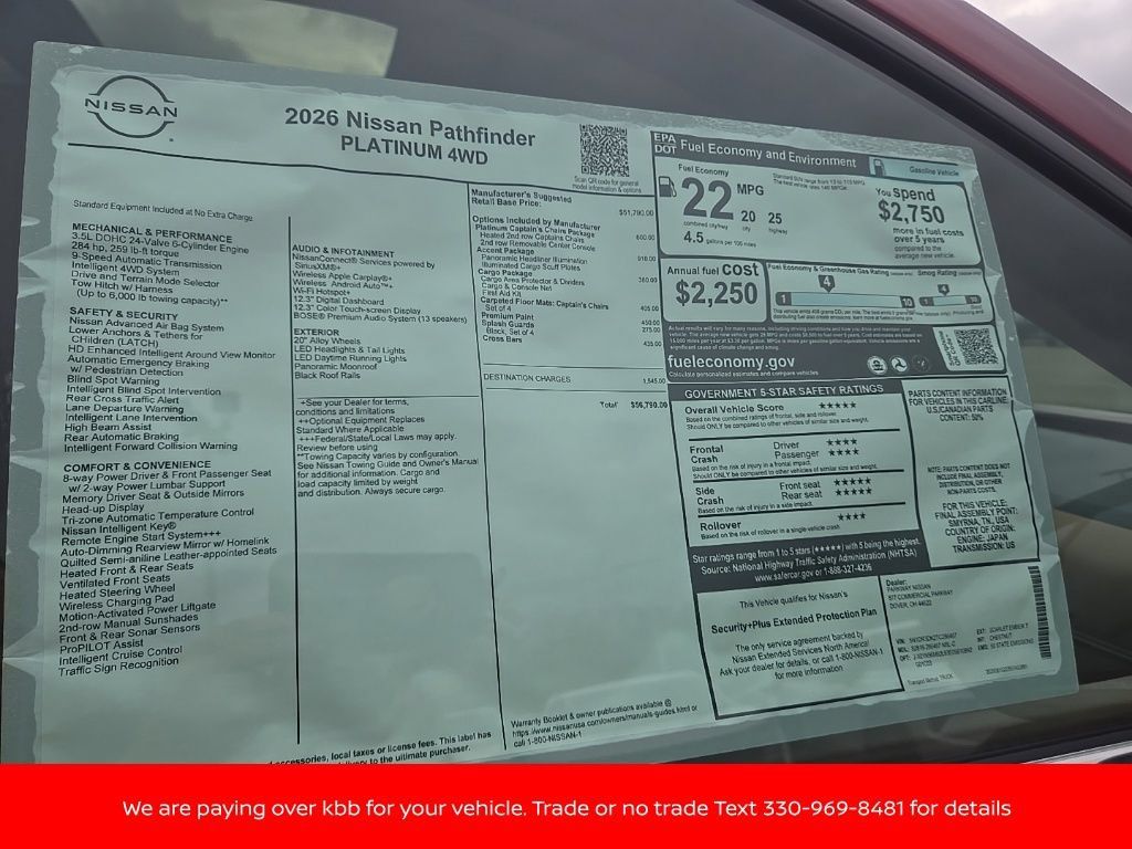 New 2026 Nissan Pathfinder Platinum w/ Accent Package AWD/4WD image 46