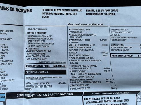 Used 2023 Cadillac CT4 V Blackwing w/ Driver Assist Package RWD image 40