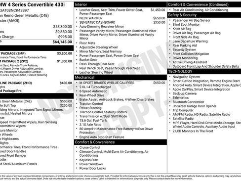 Used 2022 BMW 430i Convertible w/ M Sport Package RWD image 2