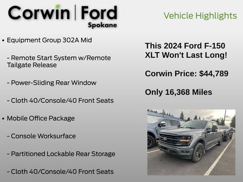Used 2024 Ford F150 XLT w/ Equipment Group 302A MID AWD/4WD image 14