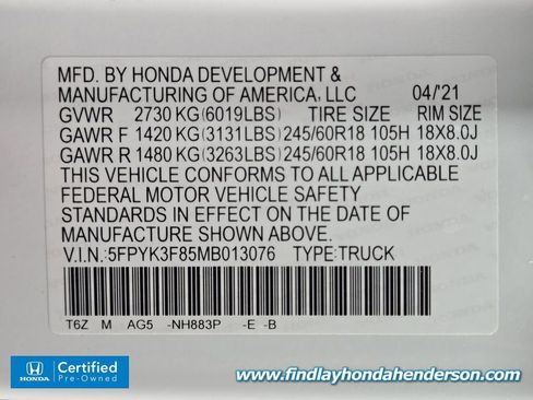 Used 2021 Honda Ridgeline Black Edition image 14