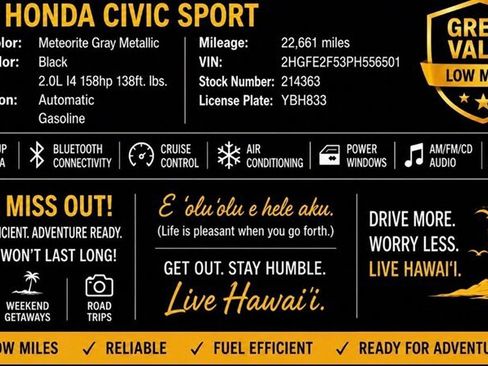 Used 2023 Honda Civic Sport image 3