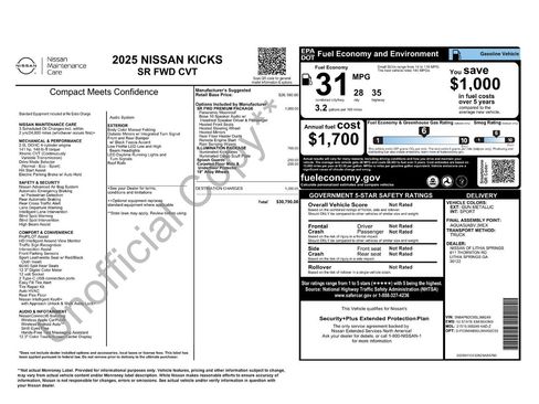 Certified 2025 Nissan Kicks SR w/ SR Premium Package FWD image 37