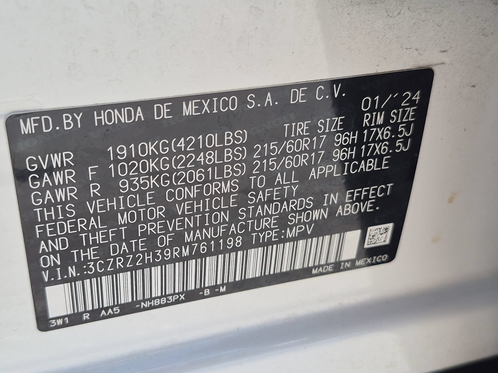 Certified 2024 Honda HR-V LX image 23