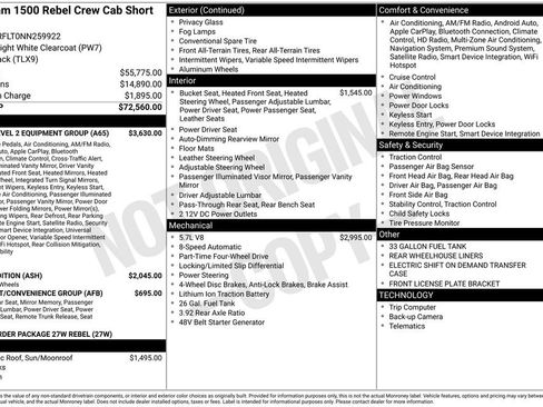Certified 2022 RAM 1500 Rebel w/ Rebel Level 2 Equipment Group AWD/4WD image 7
