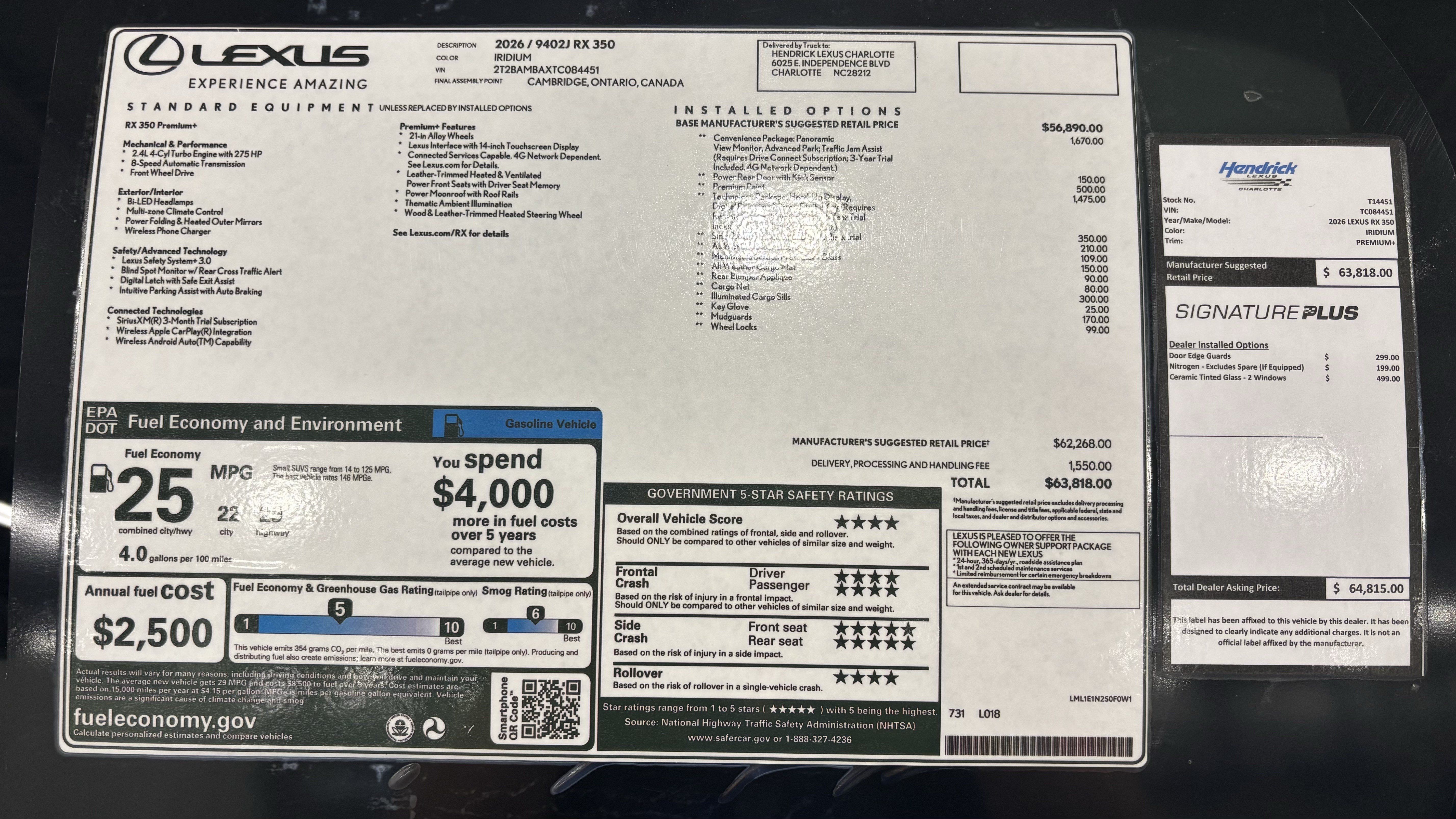 New 2026 Lexus RX 350 Premium Plus w/ Convenience Package FWD image 44