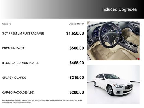 Used 2017 INFINITI Q50 3.0t Premium w/ 3.0T Premium Plus Package RWD image 5