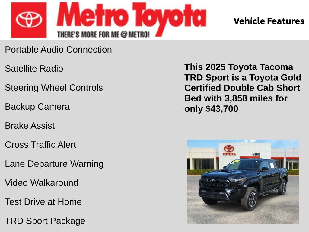 Certified 2025 Toyota Tacoma TRD Sport AWD/4WD image 16