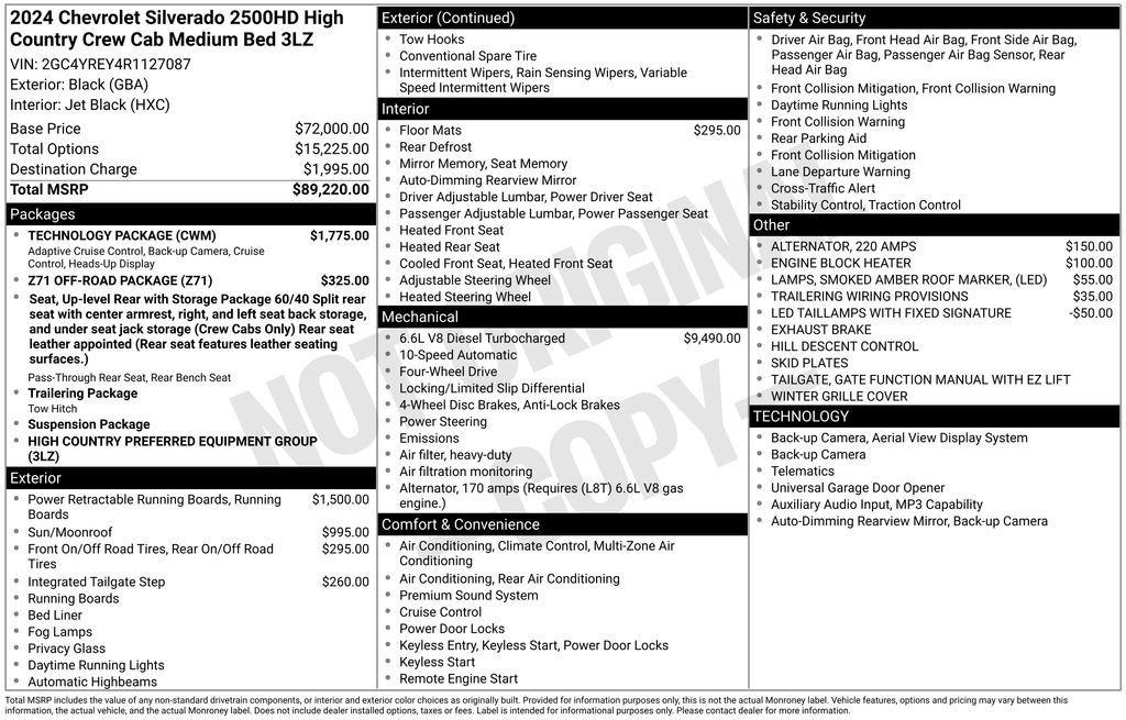 Used 2024 Chevrolet Silverado 2500 High Country w/ Technology Package AWD/4WD image 7