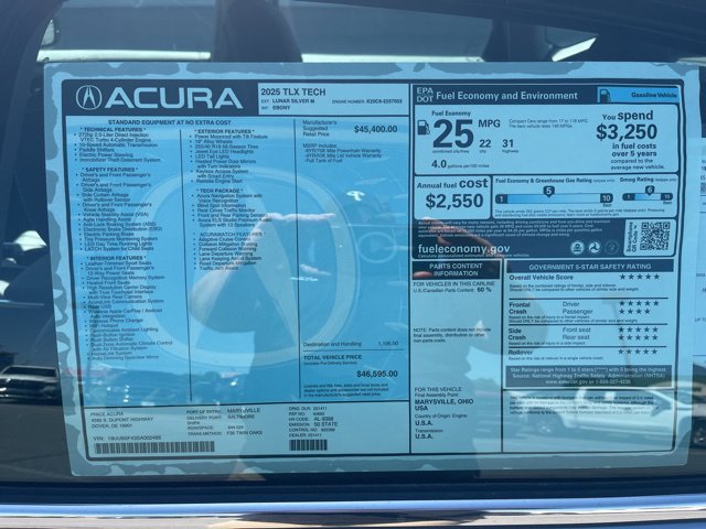 New 2025 Acura TLX w/ Technology Package FWD image 9