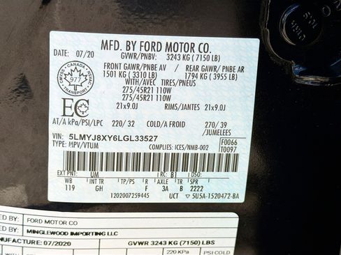 Used 2020 Lincoln Aviator Grand Touring w/ Equipment Group 302A image 45