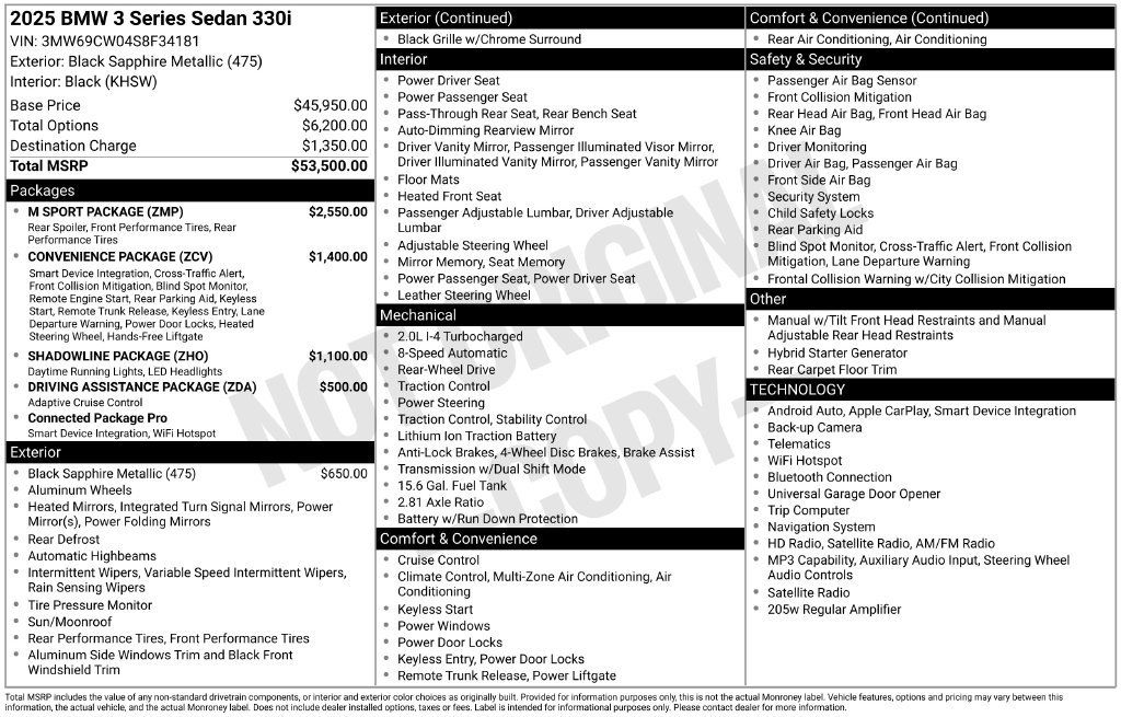Used 2025 BMW 330i Sedan w/ M Sport Package RWD image 36