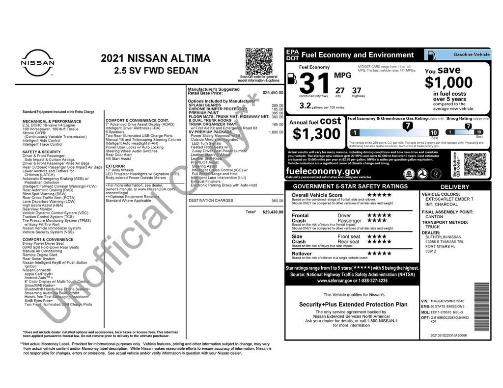 Used 2021 Nissan Altima 2.5 SV w/ SV Premium Package FWD image 35
