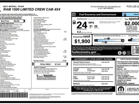 Used 2021 RAM 1500 Limited AWD/4WD image 4