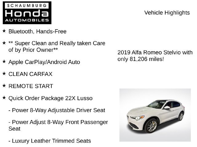Used 2019 Alfa Romeo Stelvio Ti Lusso w/ Quick Order Package 22X Lusso AWD/4WD image 8