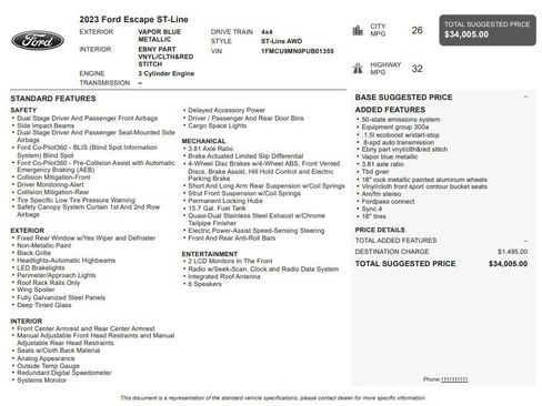 Used 2023 Ford Escape ST-Line AWD/4WD image 33