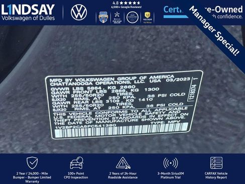 Certified 2023 Volkswagen Atlas SEL image 27