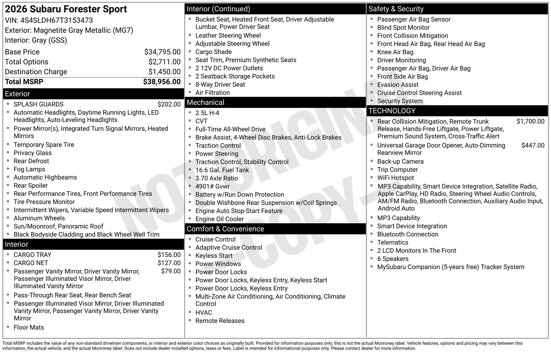New 2026 Subaru Forester Sport AWD/4WD image 4