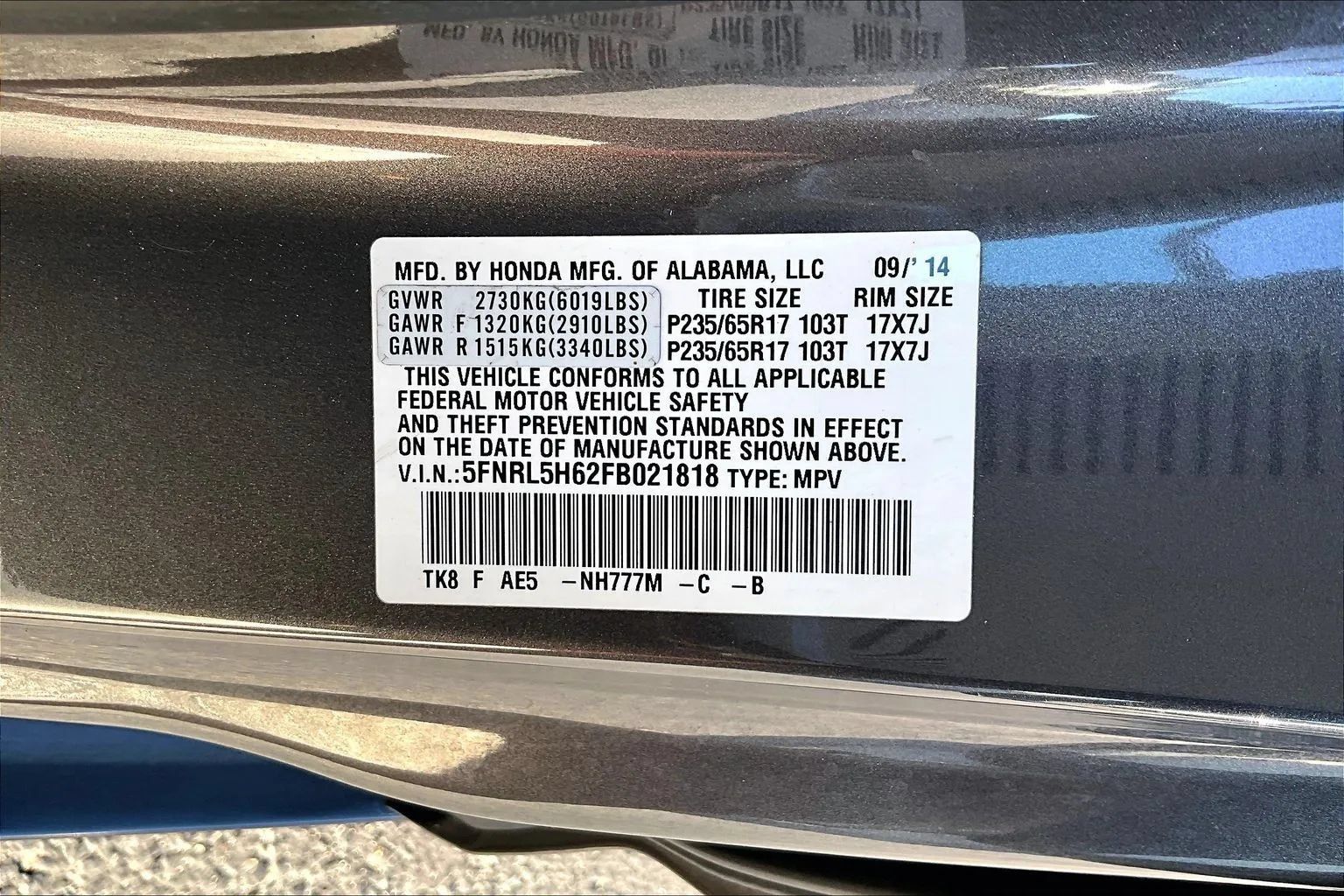 Used 2015 Honda Odyssey EX-L image 3