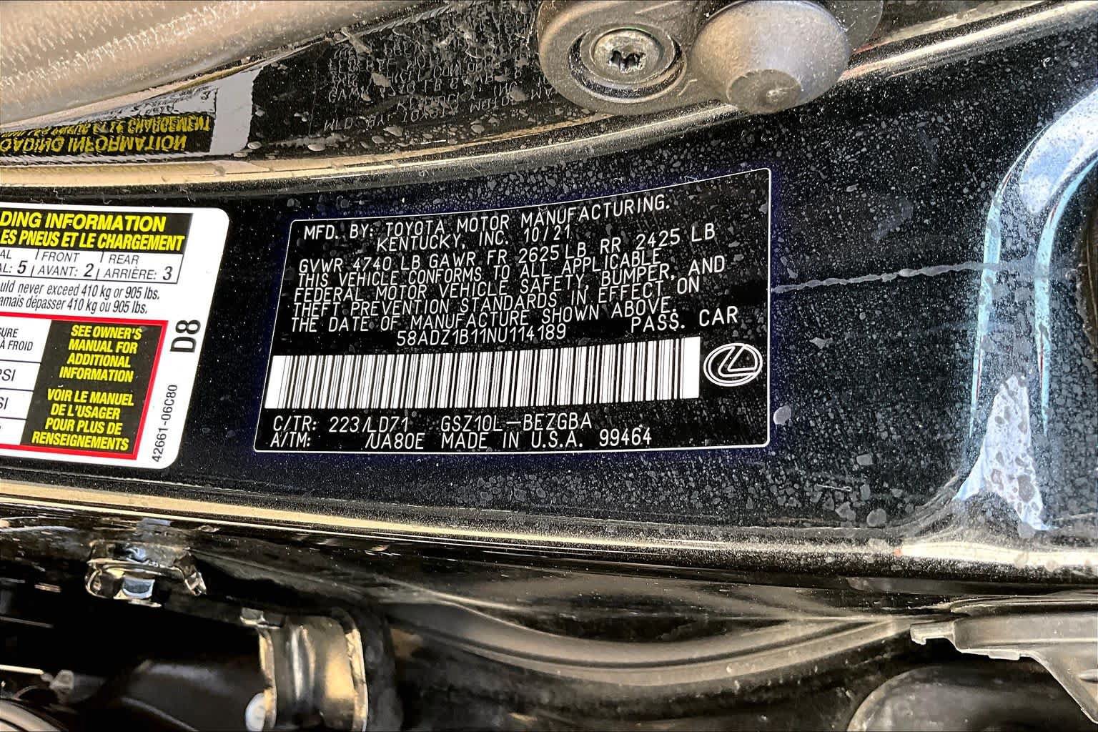 Certified 2022 Lexus ES 350 w/ Premium Package FWD image 37