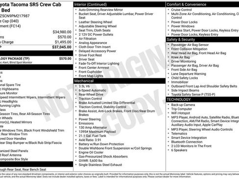 Used 2023 Toyota Tacoma SR5 w/ Technology Package RWD image 5