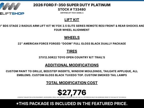 Used 2026 Ford F350 Platinum w/ FX4 Off-Road Package AWD/4WD image 2