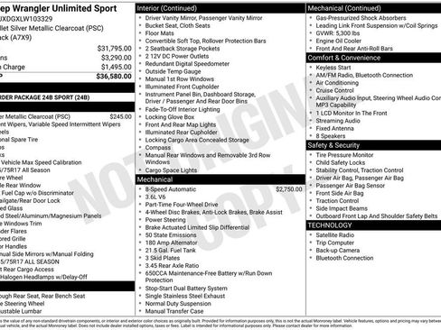 Used 2020 Jeep Wrangler Unlimited Sport AWD/4WD image 27