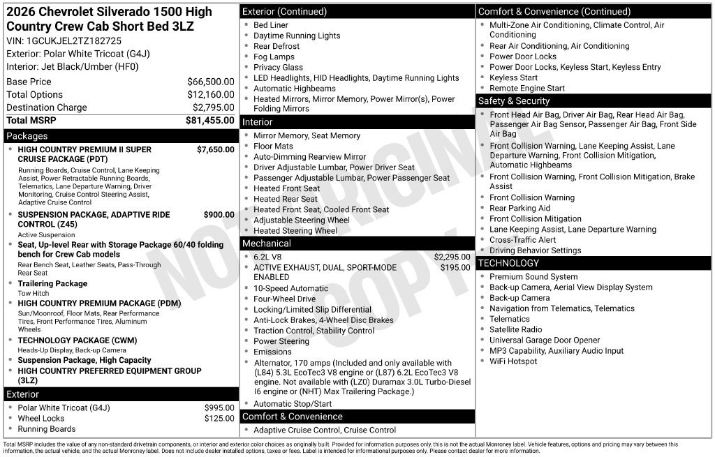 Used 2026 Chevrolet Silverado 1500 High Country AWD/4WD image 4