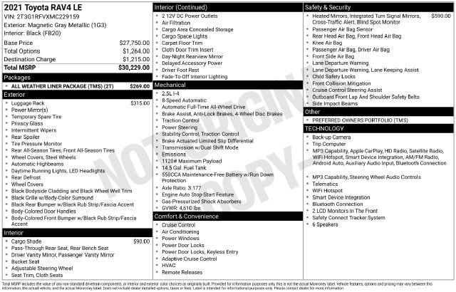 Certified 2021 Toyota RAV4 LE AWD/4WD image 31