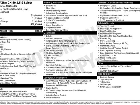 New 2026 MAZDA CX-50 AWD 2.5 S w/ Cargo Package image 22