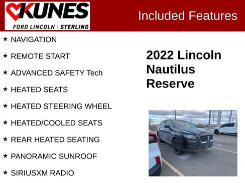 Used 2022 Lincoln Nautilus Reserve w/ Monochromatic Package image 2