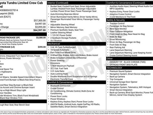 Used 2025 Toyota Tundra Limited w/ TRD Off-Road Package AWD/4WD image 42
