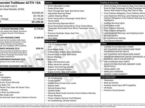 Used 2022 Chevrolet TrailBlazer ACTIV w/ Sun and Liftgate Package image 36